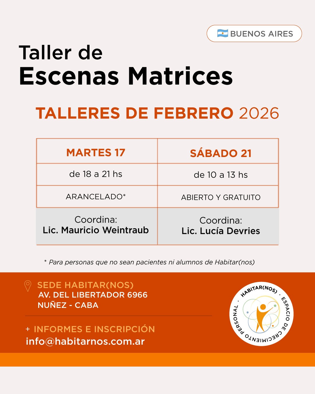 Talleres de Escenas Matrices - Buenos Aires