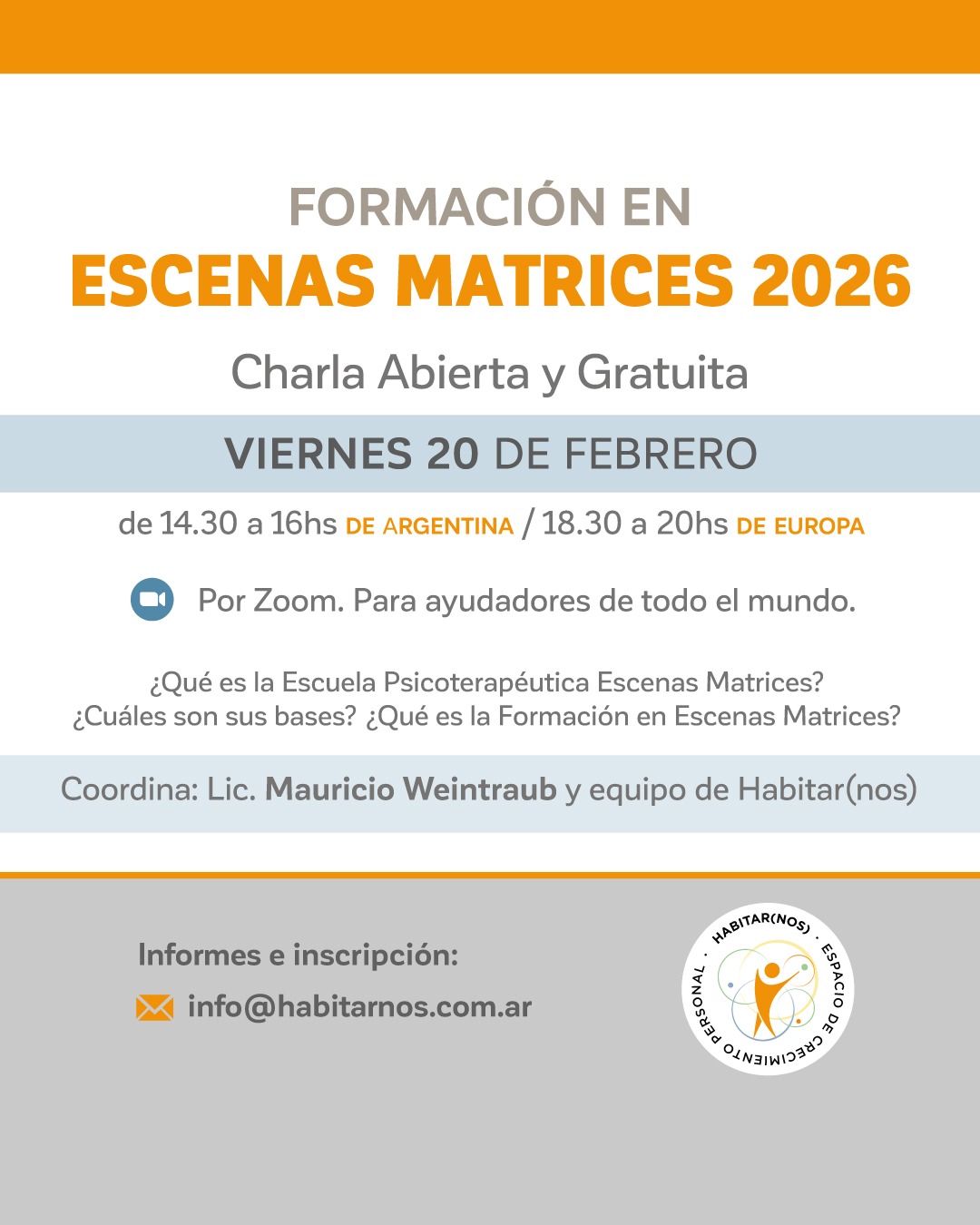 Charla Abierta Informativa - Formación en Escenas Matrices 2026 