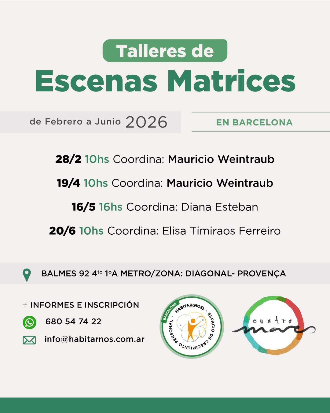 Talleres de Escenas Matrices - Barcelona - Febrero/Junio 2026